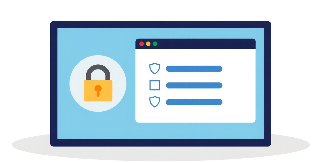 Ilustrație cu date personale securizate pe un ecran de computer